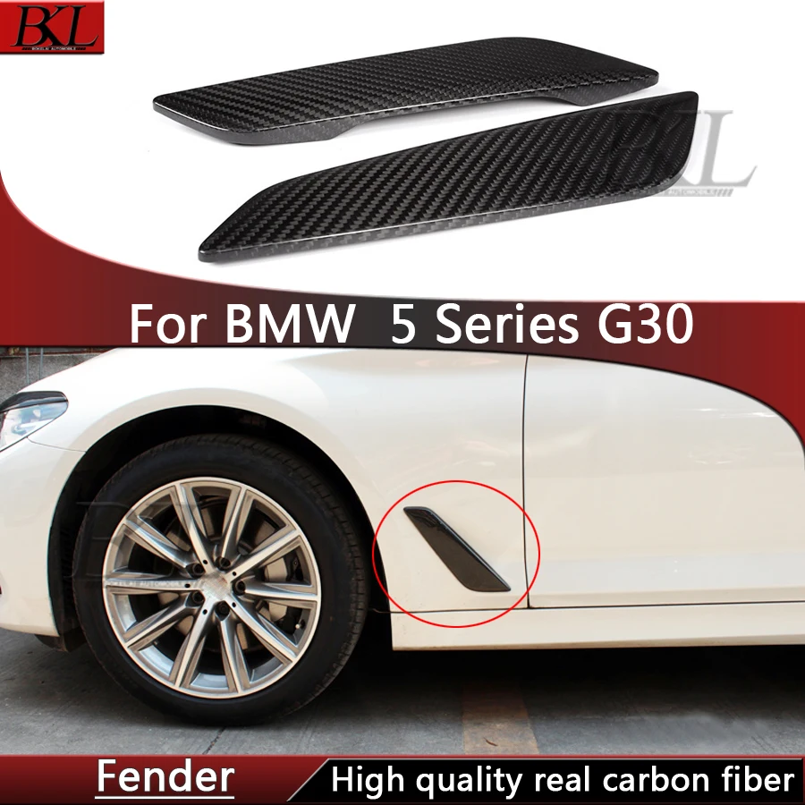 

Для BMW 5 серии G30 530 540 525i углеродное волокно 2 шт./компл. автоматическое крыло, боковое вентиляционное отверстие, крышка, обновленный комплект кузова