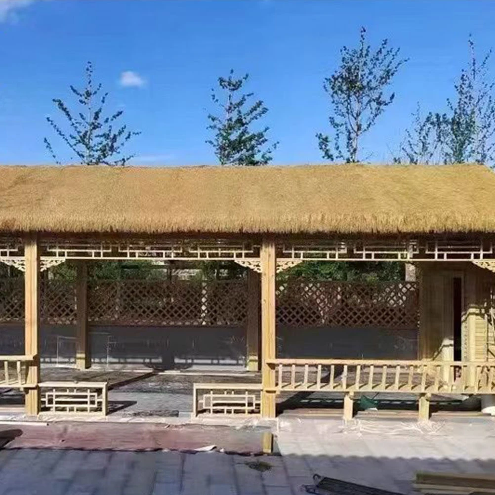 

2pcs Artificial Thatch Roofing Simulation Straw Lifelike Decoration for Garden Patio Balcony Restaurant Landscaping PE Plastic