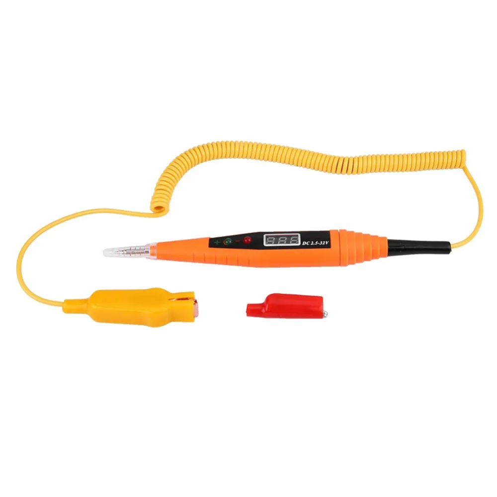 2.5-32V Digital Circuit Tester Orange LCD Digital Display Automotive Circuit Tester Circuit Voltage Tester Voltage Testing