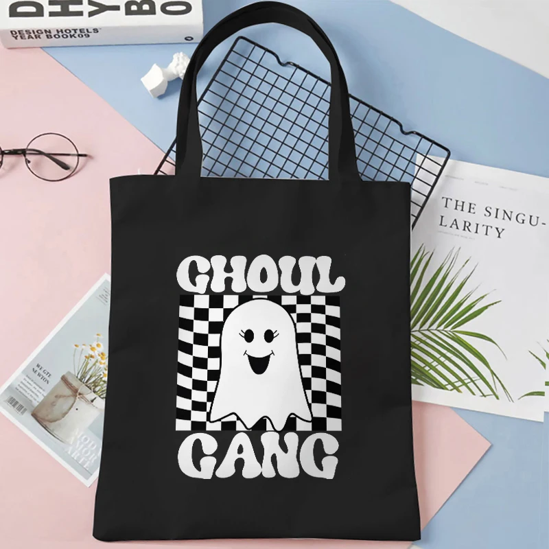 Cute Boo Girls addio al nubilato Shopping Bags Wedding Tote Spooky Halloween Graphic Bag Team Bride EVJF Canvas Shopping Bags