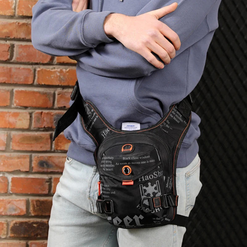 Waist Pack Hip Leg Bag for Men Motorcycle Waterproof Nylon Male Rider Messenger Shoulder Bum Drop Thigh Bags Belt Fanny Pack