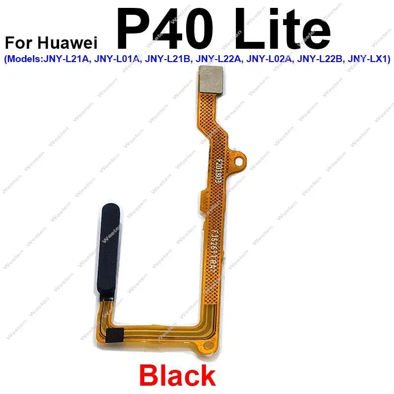 For Huawei P40 P40Pro P40 Lite 5G Power Button Fingerprint Sensor Touch ID Home Return Key Connecting Flex Cable Parts