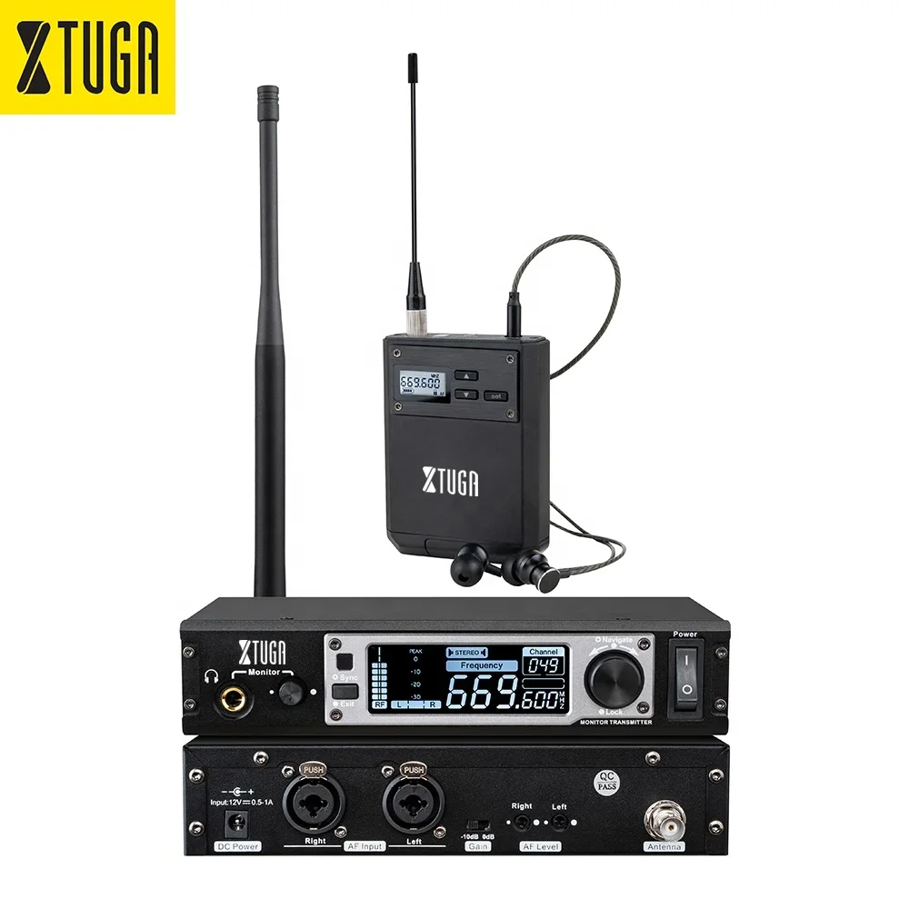 profesional UHF 1 canales pistas independientes  stereo transmisor sistema inalambrico eo audio