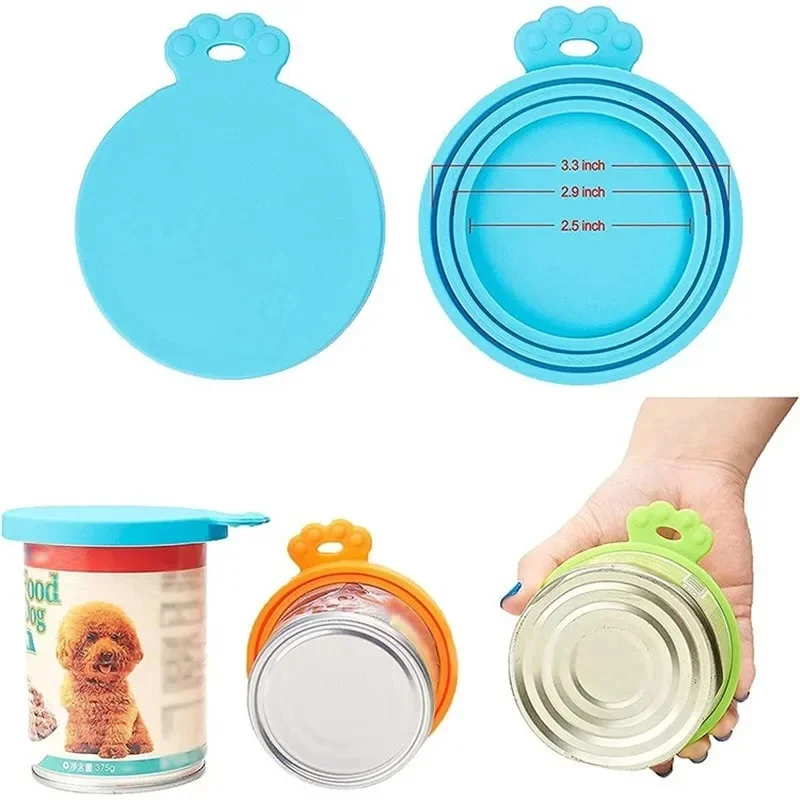 Reusable Silicone Pet Can Lid Airtight Sealing Cover Moisture Proof Fresh Keeping Cap For Dog Cat Wet Food Daily Storage Supply