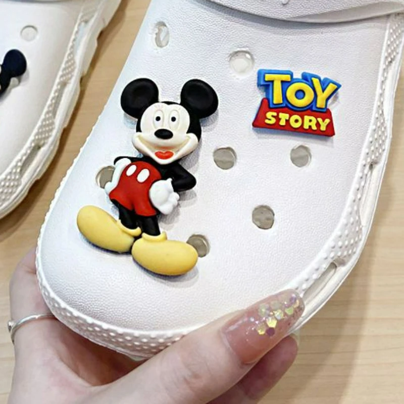 Disney Childrens\' Sandals White Eva Garden Shoes Cartoon Mickey Minnie Mouse Slippers Summer Beach Open Peep Toe Shoes Size 36-4