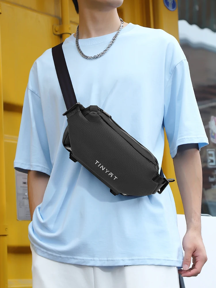 AliExpress TINYAT Men's Casual Waist bag Large Capacity PU Chest Bag Bicycle Bag for Outdoor Travel and Riding