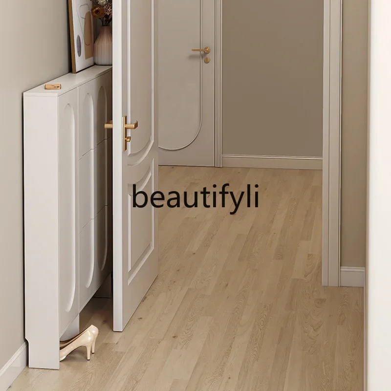 D2520 Ultra-Thin Flip Shoe Cabinet Extremely Narrow Thin Style Household Doorway Entrance Door Behind Door Storage Cabinet New S