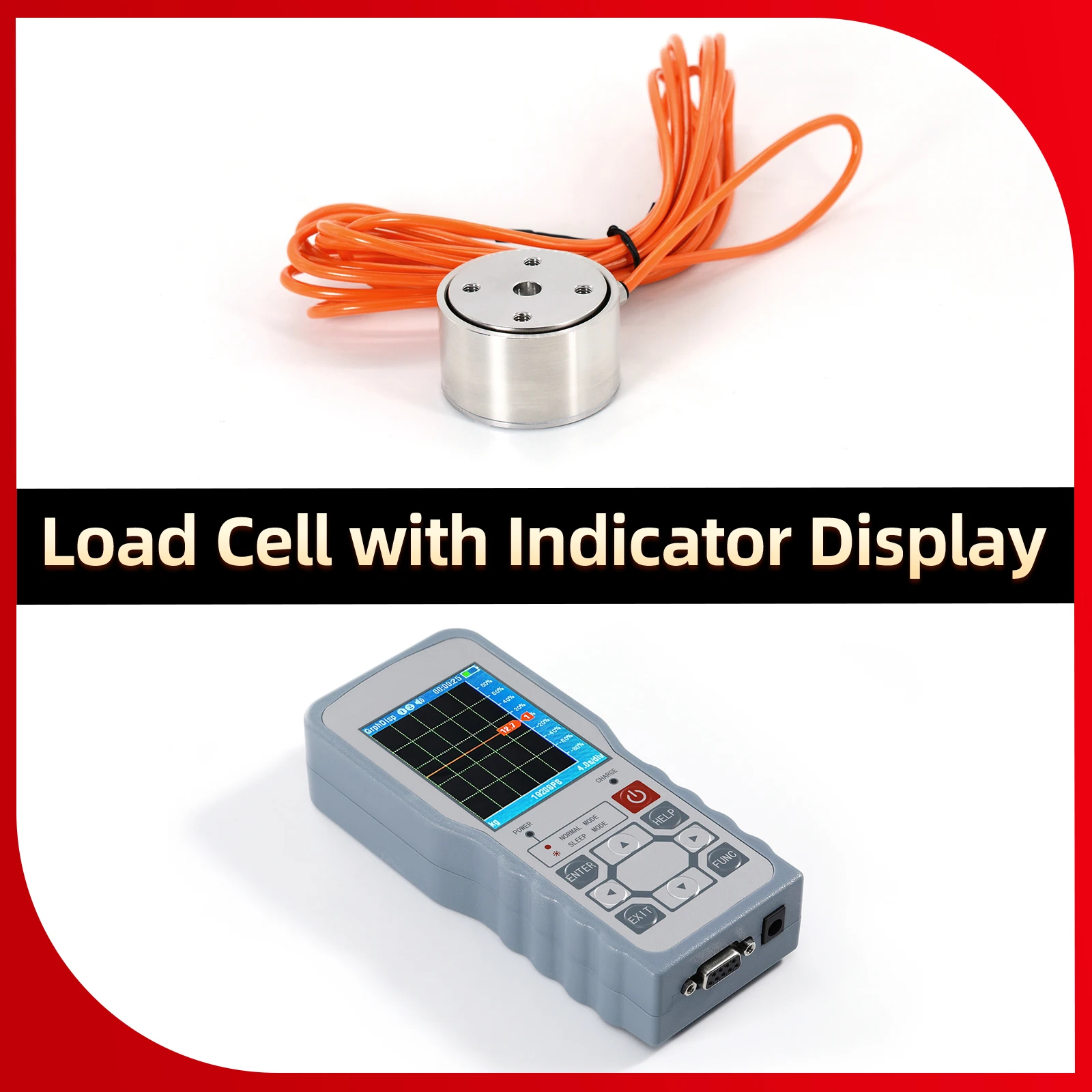 Load Cell Sensor+Digital Force Gauge,Test Pressure and Compressive Force for Industrial,Capture Transient Waveform Data,