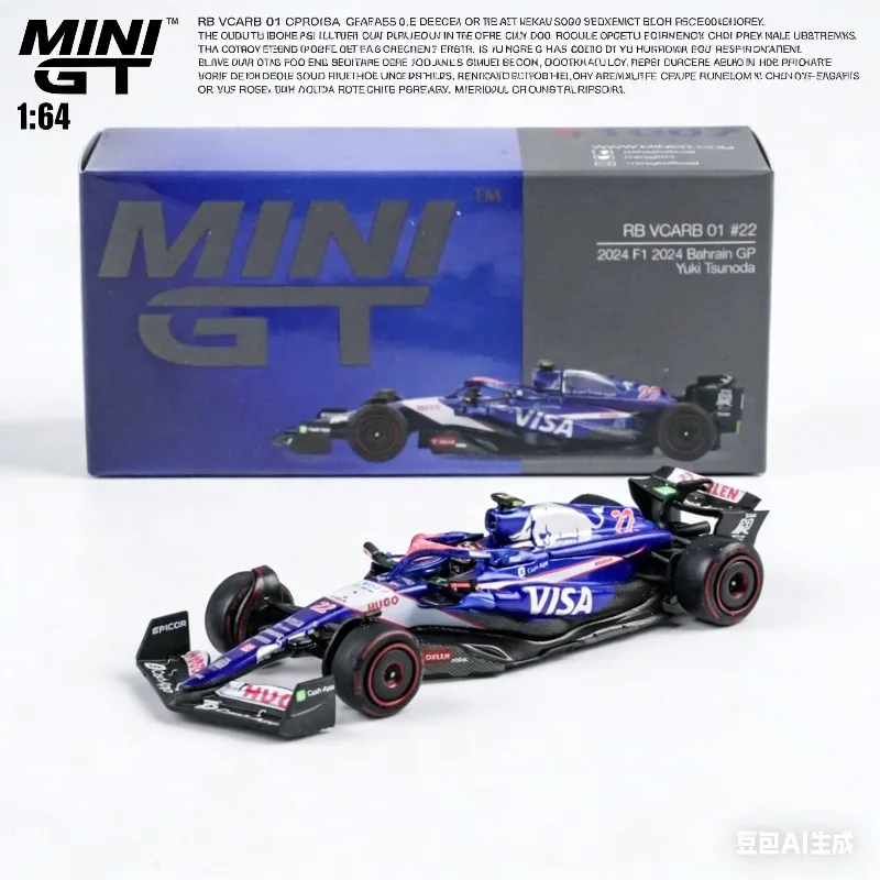 MINI GT 1:64 RB VCARB 2024 F1 1006 1007 Simulation Static Alloy Car Model, Boys' Gift Toy, Adult Collection Decoration Piece.
