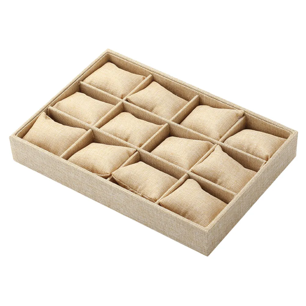 

Linen Storage Tray Detachable Pillows Durable Density Board Great Personal Business Use Display Watches