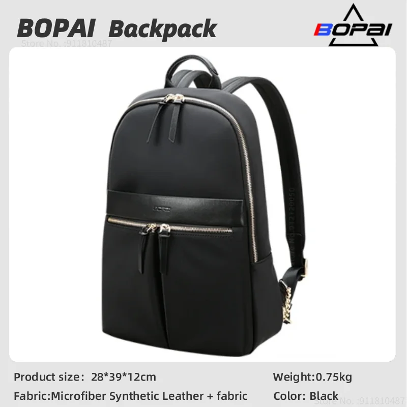 BOPAI Large Capacity Women\'s Backpack Business Fashion Casual Travel Shoulder Bag 14 Inch Laptop Backpacks Student Backpacks