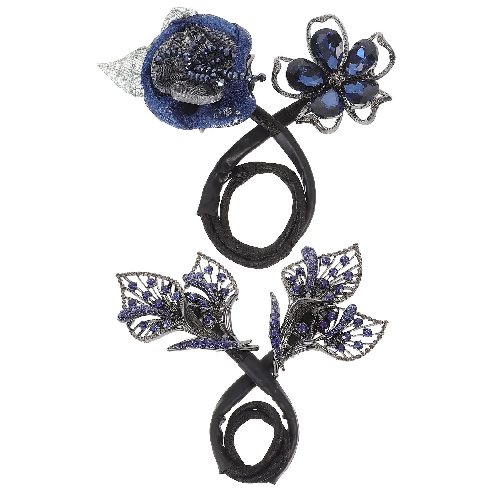 

2Pcs Banana Clip Hair Bun Accessories Hair Clips Elegant Flower Design Secure Grip for Daily Wear Special