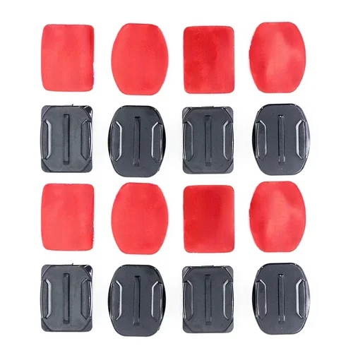 Imagen 2 del producto Juego de Base de casco curvada plana, montaje adhesivo + pegatinas de doble cara para GoPro, Xiaomi, Yi, 4K, SJCAM, Insta360, Osmo, cámara deportiva, 16 unidades