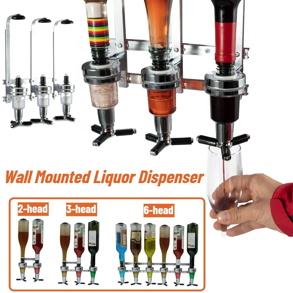 

2/3/6 Bottle Wall Mounted Liquor Dispenser Bar Butler Bracket Solo Optic Spirit Wine Beer Alcohol Beverage Stand Drinkware Set