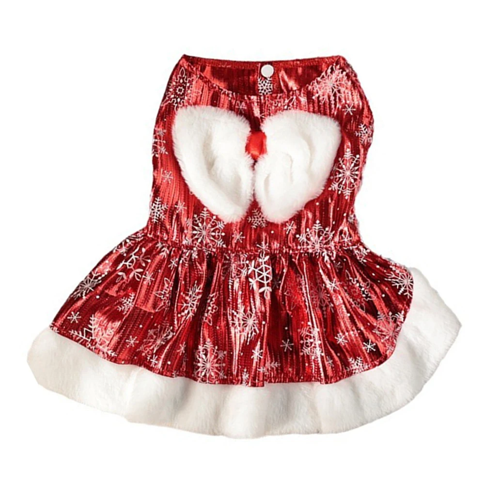 Dog Christmas Dress Dog Christmas Costumes Girl Snowflake Stretchy Cat Pet Dog Dress Fancy Princess Puppy Dress