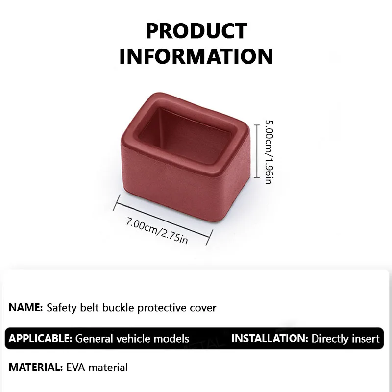 PU Leather Car Seat Belt Buckle Protector Seatbelt Buckle Cover Anti Scratch Reduce Rattling Noise Auto Interior Accessories