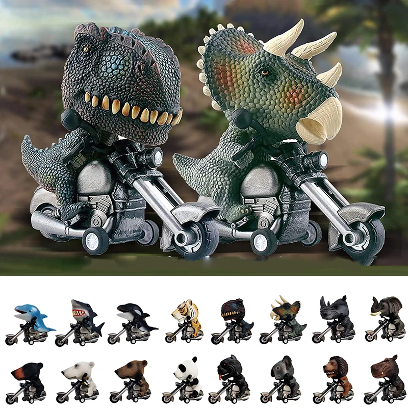 1 Piece Miniature Baby Shower Birthday Gift Toy For Kid Boy Mini RHINO Motorcycle Rider Animal Dinosaur Car Model