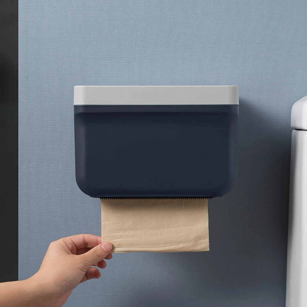 

1pcs Toilet Tissue Box PP Free of Punch Tissue Storage Small Box Case Storage Holder for Home ( Color)
