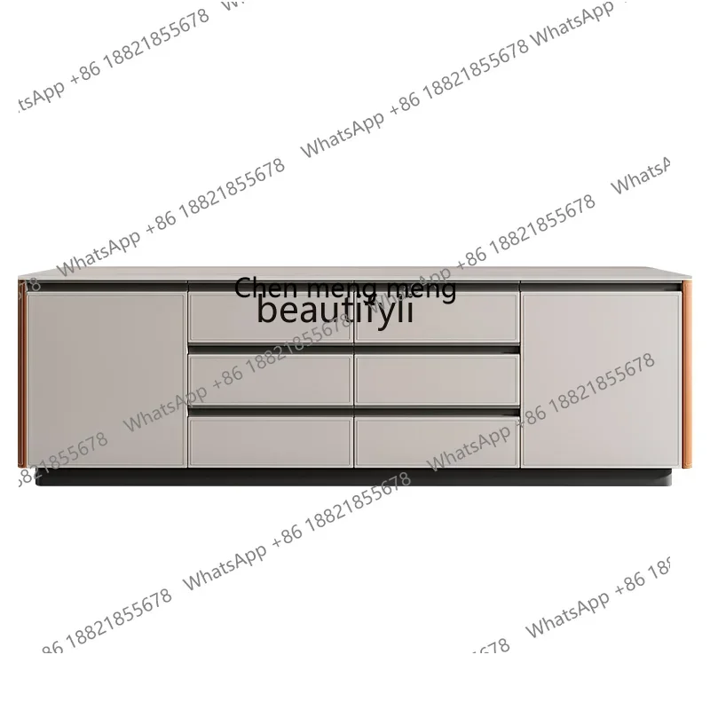 N178 G Light Luxury Bedroom TV Cabinet Modern Living Room Multifunctional Locker Saddle Leather High