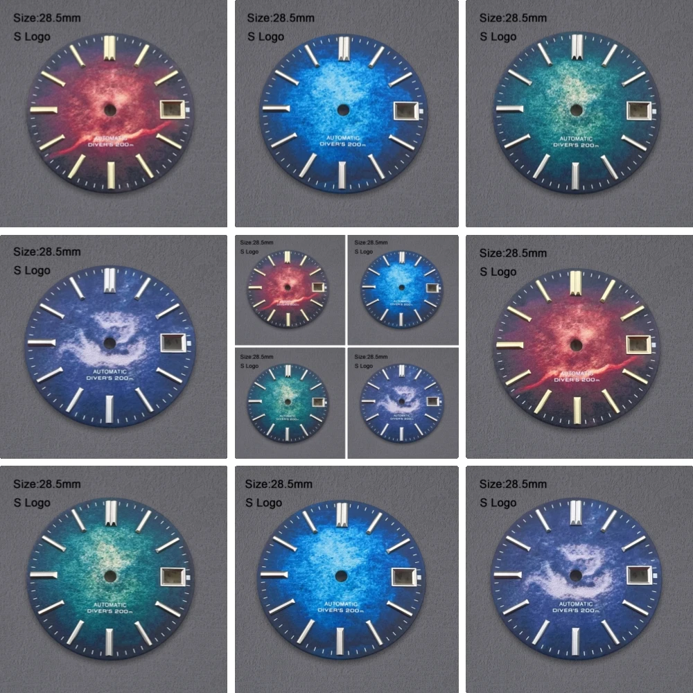 Nh35 Dial S Logo 28.5mm Gradient Dial No Luminous For NH35 NH36 Movements Watch Accessories Repair Tool