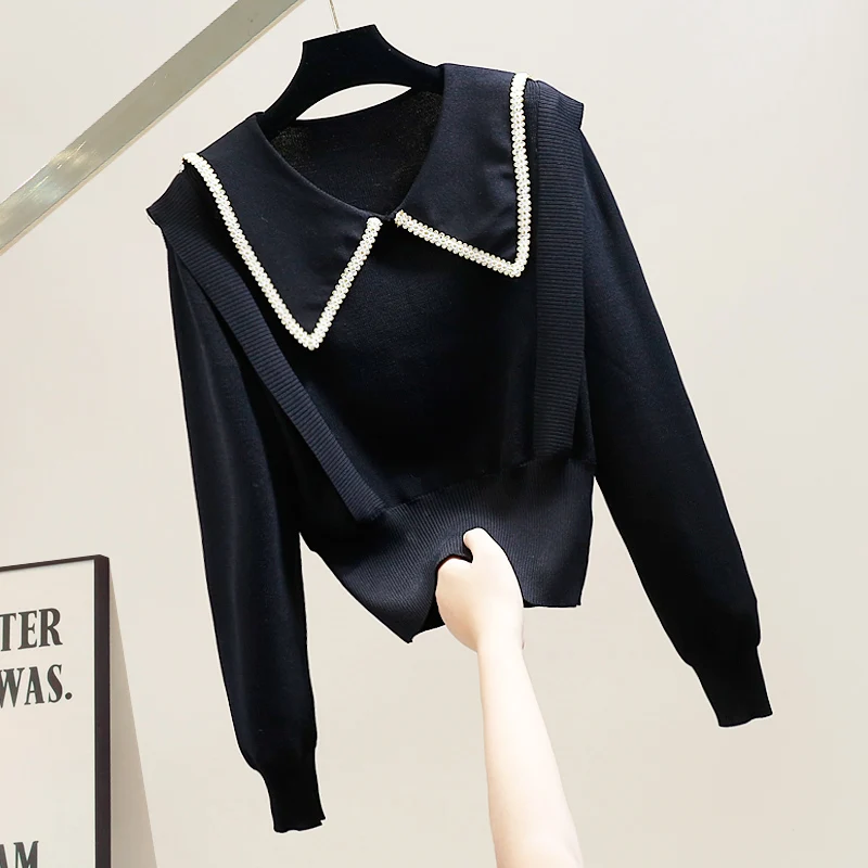 

Модный вязаный топ с цветными блоками, рюшами, воротником-стойкой и завышенной талией, с длинными рукавами, трендовый дизайн, омолаживающий эффект, верхняя одежда