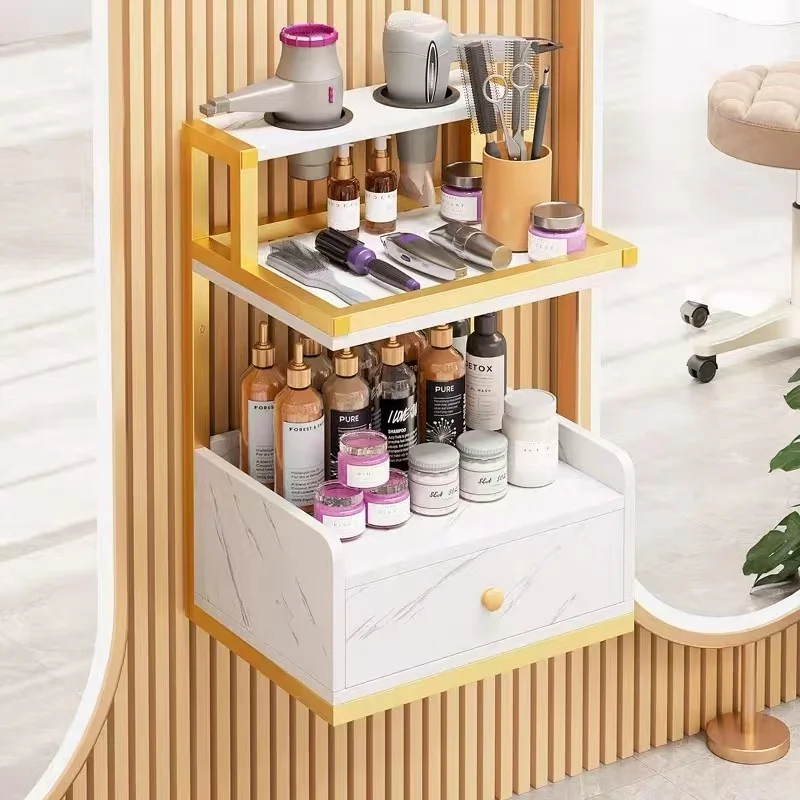 Hair Salon Ins Wall Hanging Storage Cabinet Barbershop Rack Small Tool Car Mirror Platform Hanging Wall Tool Organizer