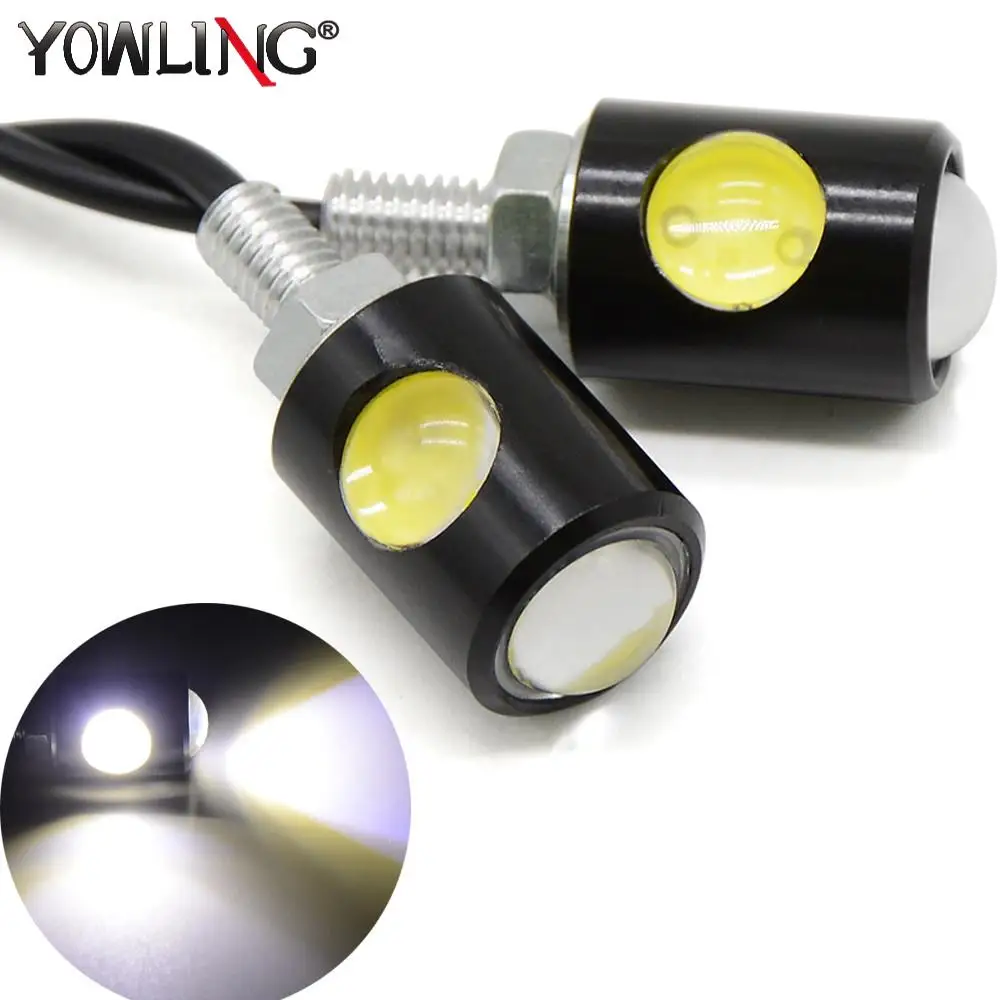 

Motorcycle Black LED Turn Signal Light Indicators Blinker Flashers License Plate Light White light For Yamaha Honda Dirt Bike