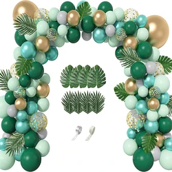126Pcs Safari Jungle Party Balloon Garland Arch Kit Gold Green Confetti Ballon Baby Shower Animal Wild One Birthday Globos Decor