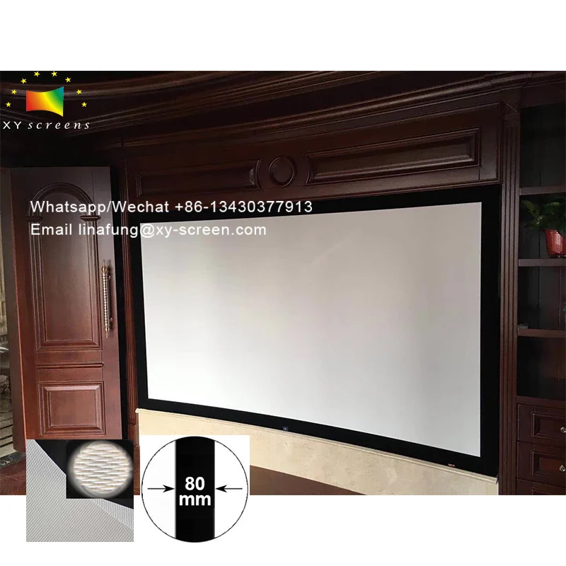 XY Screens Custom 4K Audio Acoustic Transparency Home Cinema entertainment Curved Fixed Frame Projector Projection screen