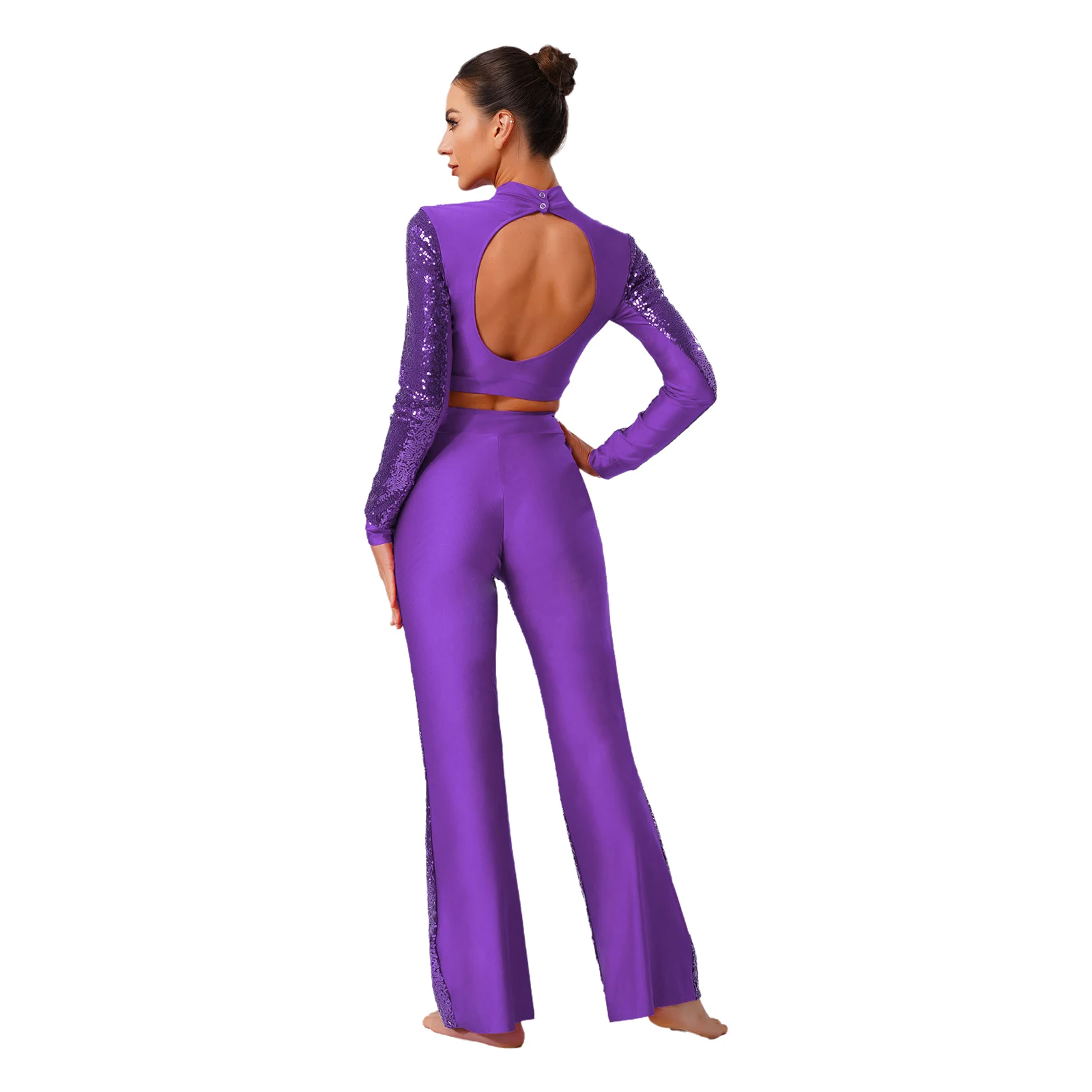 Women Sequins Jazz Dance Costume Rumba Samba Street Dance Outfits Stage Singer Music Rock Sparkle Hip Hop Jazz Dance Disco Suit