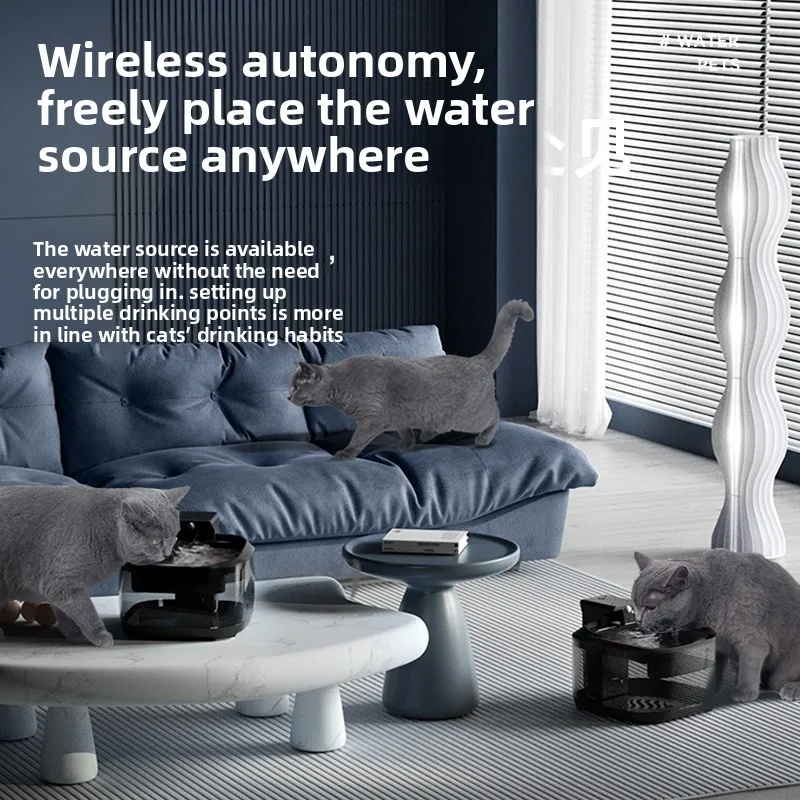 

Stainless Steel Pet Water Fountain, USB Rechargeable Automatic Circulating Water Dispenser, Quiet Cat Dog Drinker