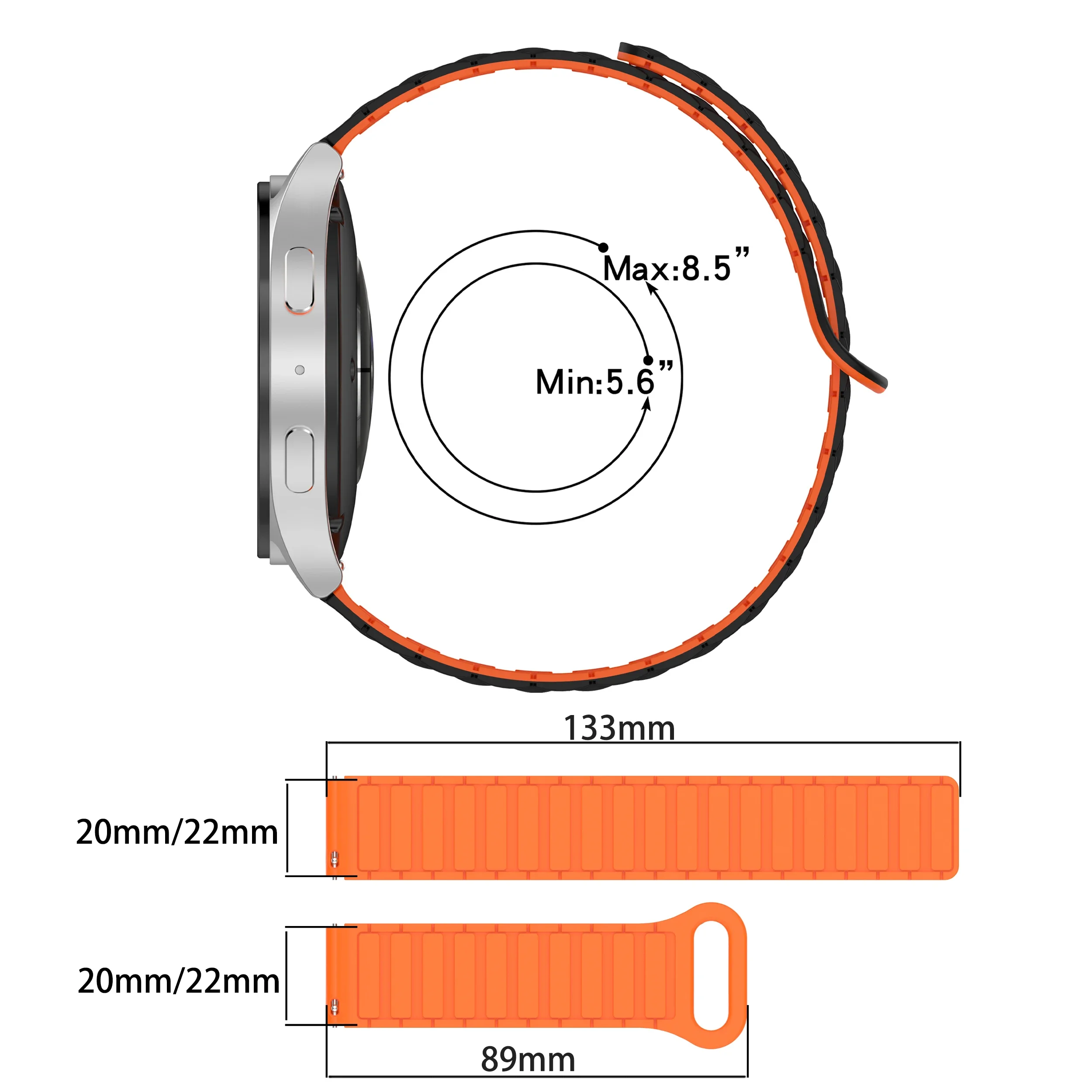 COROS APEX 2 Pro/APEX 46mm 42mm用 マグネット式時計バンド、COROS PACE 3 2/APEX Pro用 20mm 22mm シリコン製リストバンド