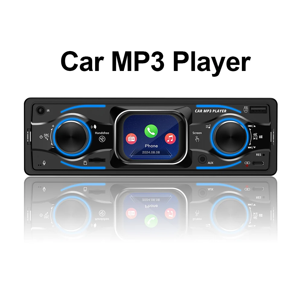 24V Wide Voltage Car Touch Screen Single Spindle Car Machine, with Time Display, Car Bluetooth, MP3 Player, Radio, Supports Mobi
