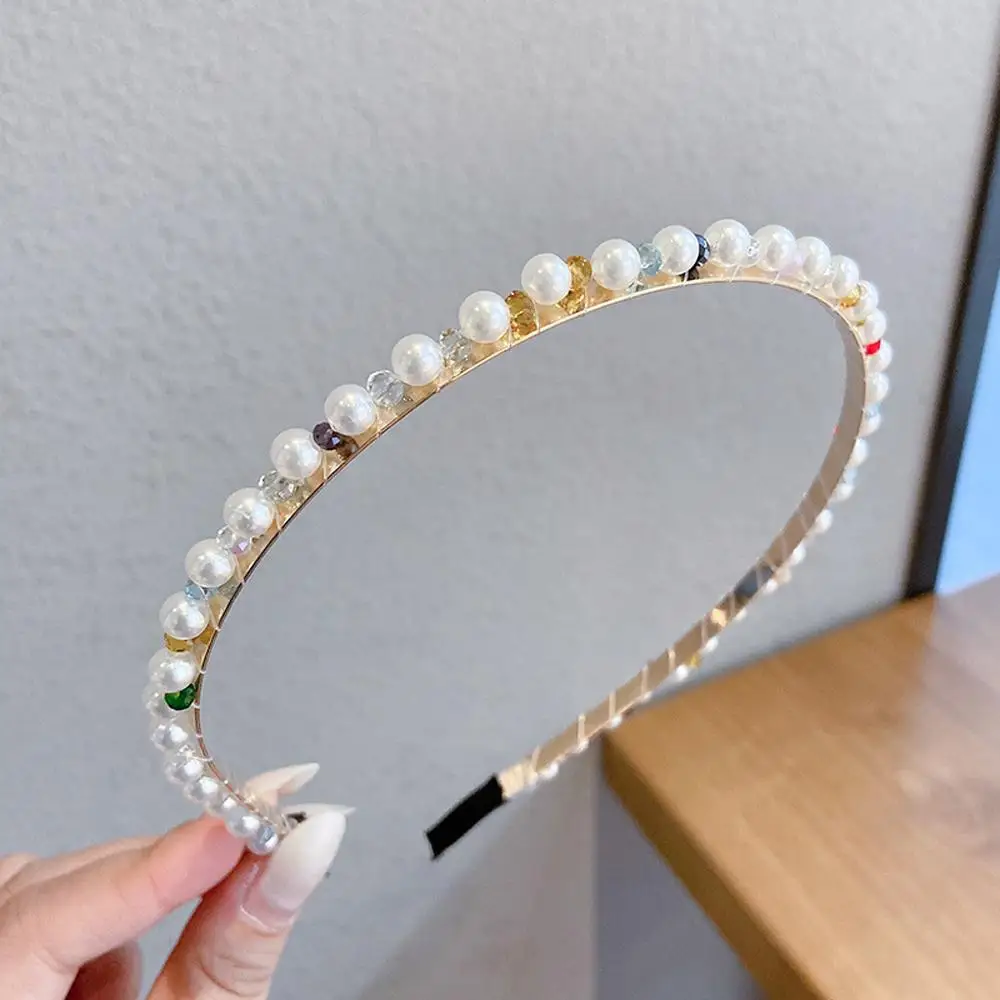

Sweet Girls Flower Beaded Headwear Korean style Hair Hoop Pearl Headband Hair Accessories Hair Band