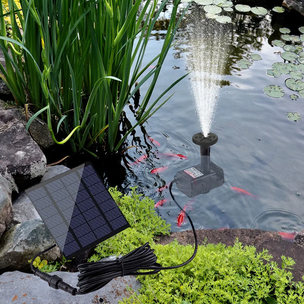 1,4 Вт насос для фонтана на солнечной энергии с 7 насадками DIY фонтан для воды садовый водопад фонтан комплект комплект солнечных панелей для птичьей ванны
