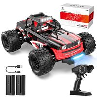 DEERC 1:14 4WD Monster Truck: 40 km/h, LED, 2 Batts, 40 Min Run, 2.4 GHz, All-Terrain, Gift.