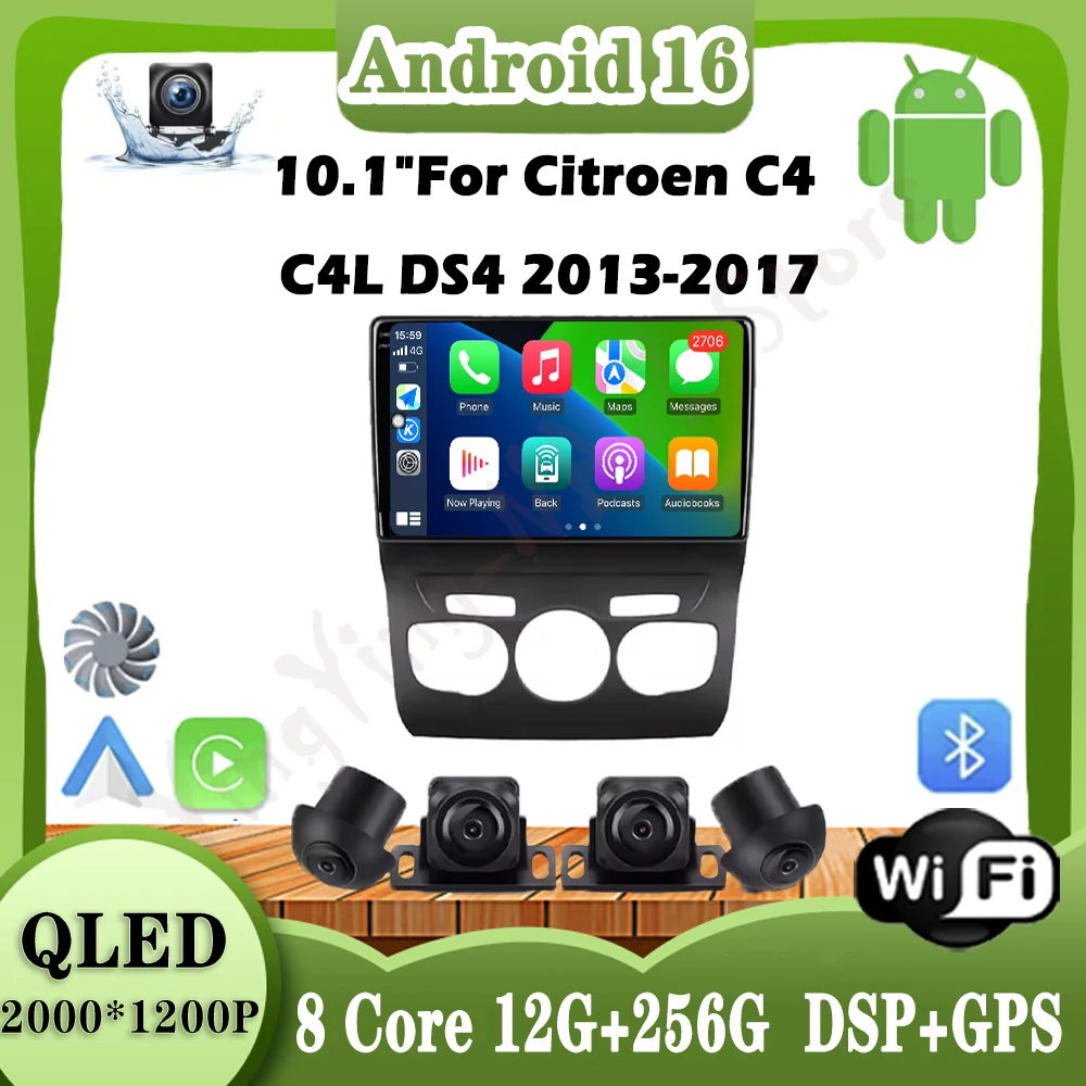 

10.1"For Citroen C4 C4L DS4 2013-2017 Android Auto Car Radio GPS Multimedia Player Stereo 360camera Carplay Bluetooth WlFI