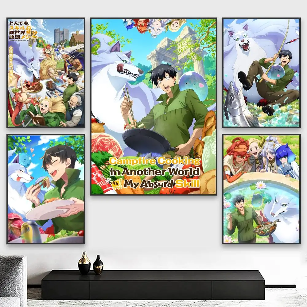 ملصق نار المعسكر في عالم آخر مع ملصق مهارة Absurd ملصق مثالي فن ذاتي اللصق مصمم لمساحات الطعام المنزلية