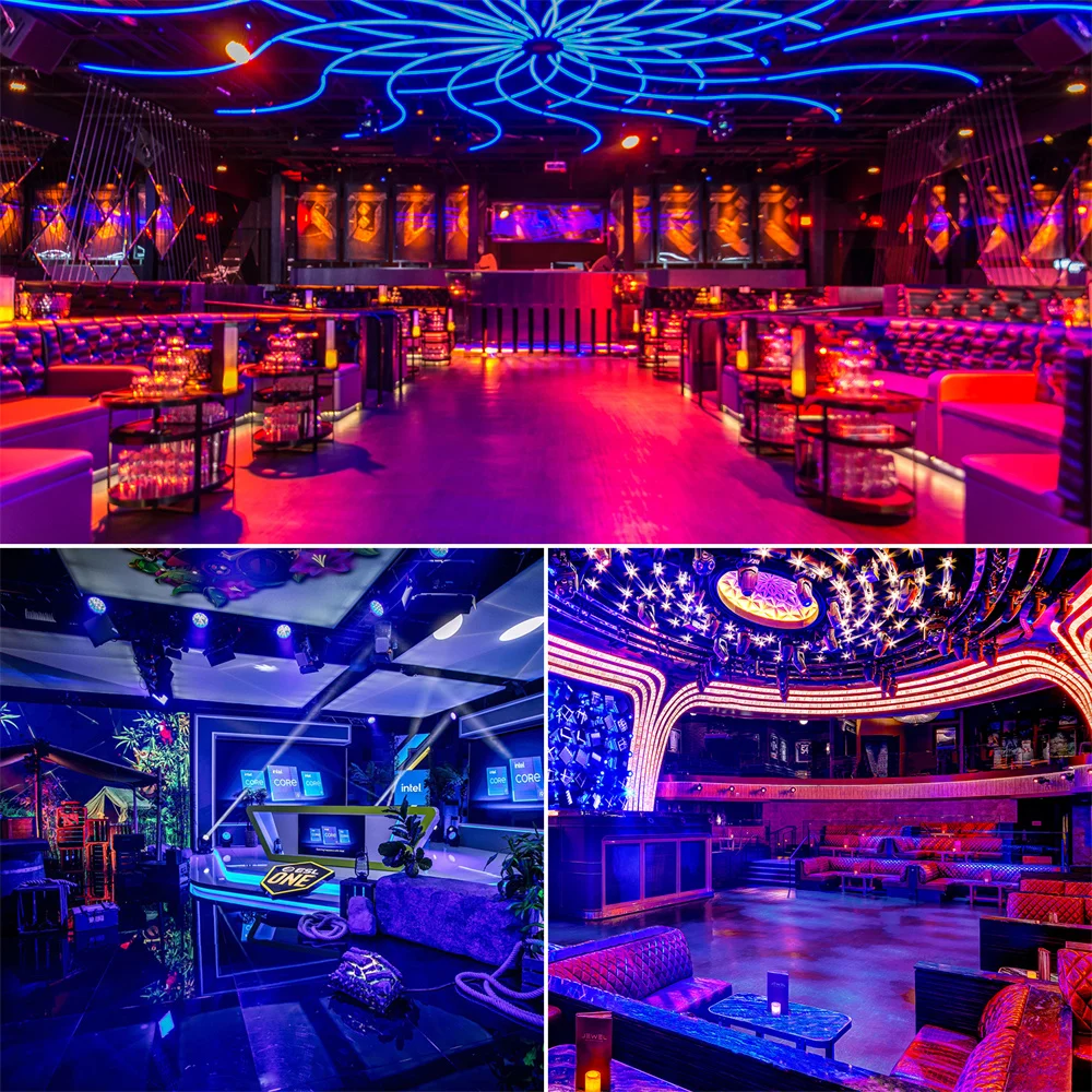 DayFlicker LED Strobe Lights RGB DJ Disco Lights Flash Party Lighting DMX Control for Wedding Xmas Birthday Club Live Concert