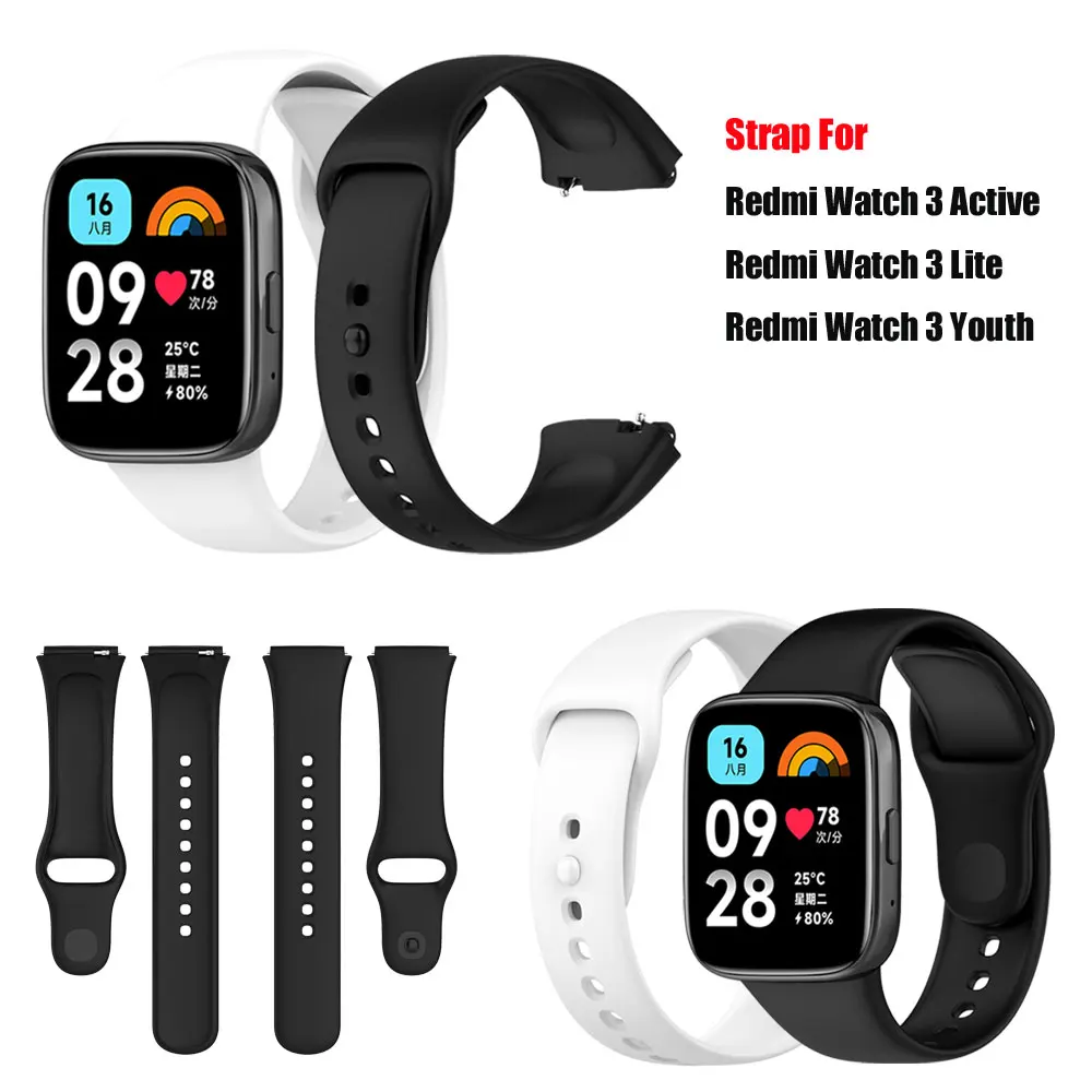 Silicone Strap For Redmi Watch3 active watch 3 lite Watch3 Youth Band Watchband Wristband Replacement Accessories Smartwatch