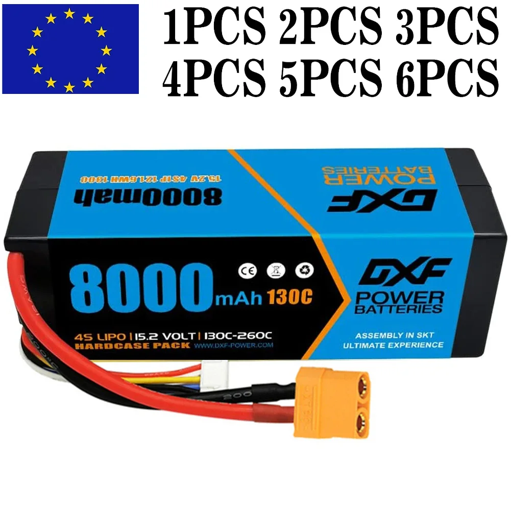

DXF 4S Lipo Батарея 15,2 В 130C 8000 мАч Lipo Батарея с разъемом XT90 Жесткий корпус Батарея для радиоуправляемого автомобиля Лодка Грузовик Самолет БПЛА RACING