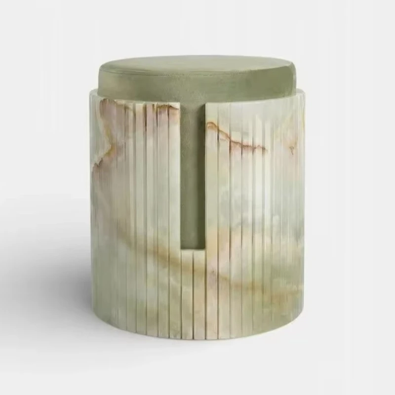 

Small Colored Onyx Stool Stylish Modern Girls Dresser Stool for Bedroom Living Room