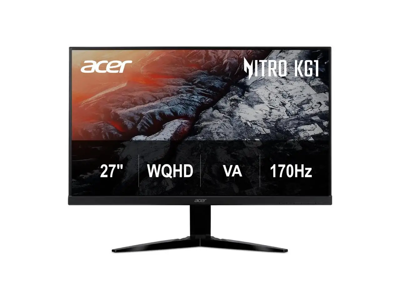 Acer Nitro 27 " WQHD 2K 1440P 170Hz 1ms AMD FreeSync Premium Gaming Computer Monitor KG271U Pbiip