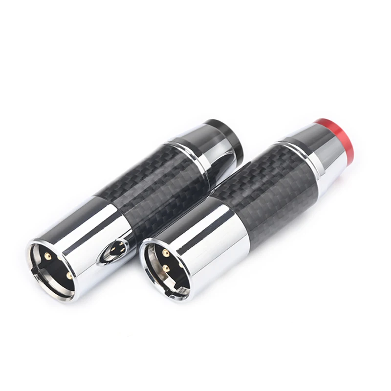 

Hi-end 4PCS Hifi XLR Plug Carbon Fiber Gold Plated XLR Cable Male and Female Connector for Audio Cable DIY