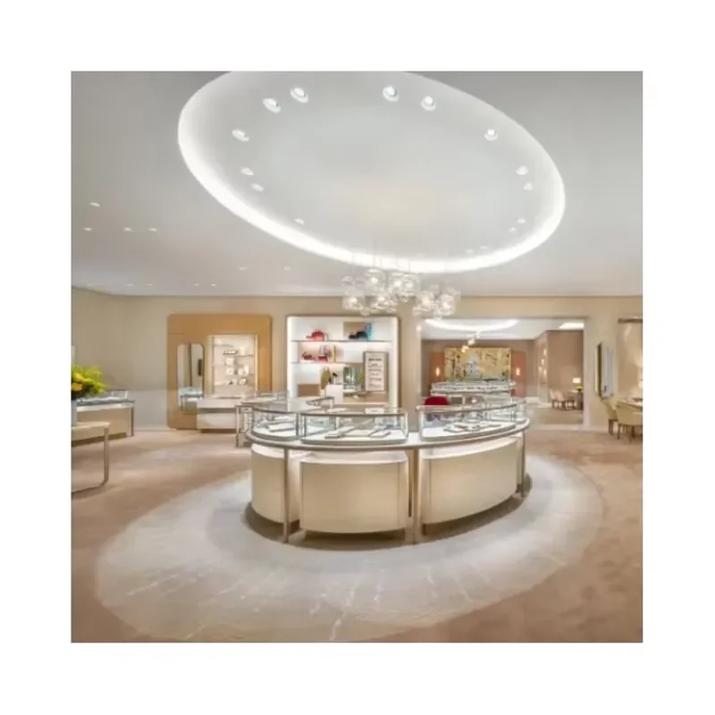 Top Brand Retailer Checkout Kiosk Cabinet Counter Display Showcase Rack for Jewelry Bag Watch Elegant Mall Design for Shop