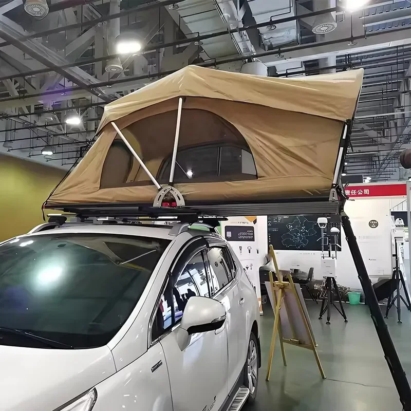2-3 Person Aluminum Structure Soft Shell Roof Top Tent Waterproof Fold Out Car Rooftop Tent for 4x4 Off-Road Camping