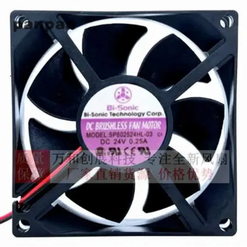 New CPU Fan for Bi-Sonic SP802524H-03 24V 0.21A 8CM 8025 Frequency Converter Cooling Fan 80x80x25mm