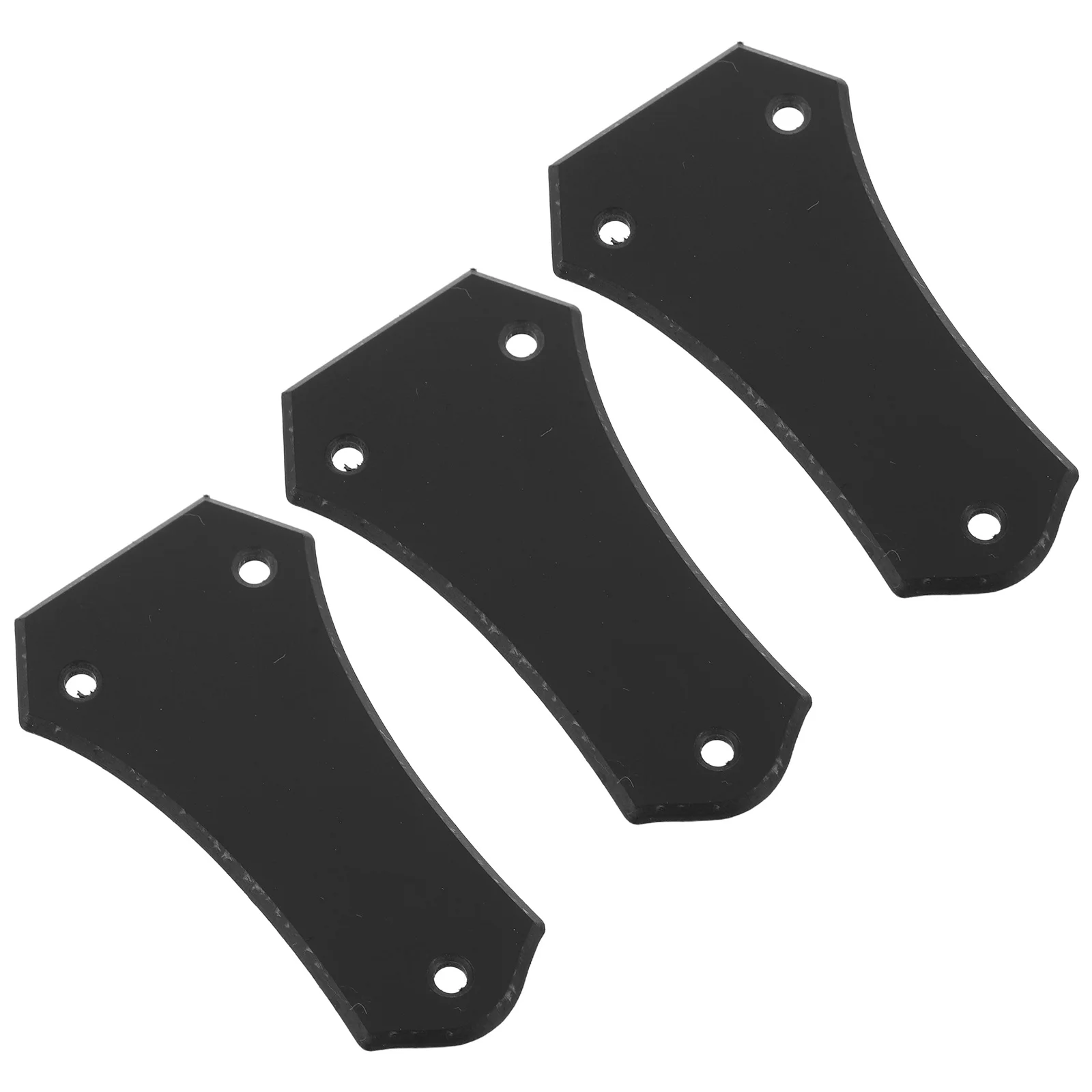 3Pcs Penutup Truss Rod Gitar Hitam 3 Lubang Pelindung Headstock Gitar Elektrik Universal DIY Parts Penutup Headstock Truss