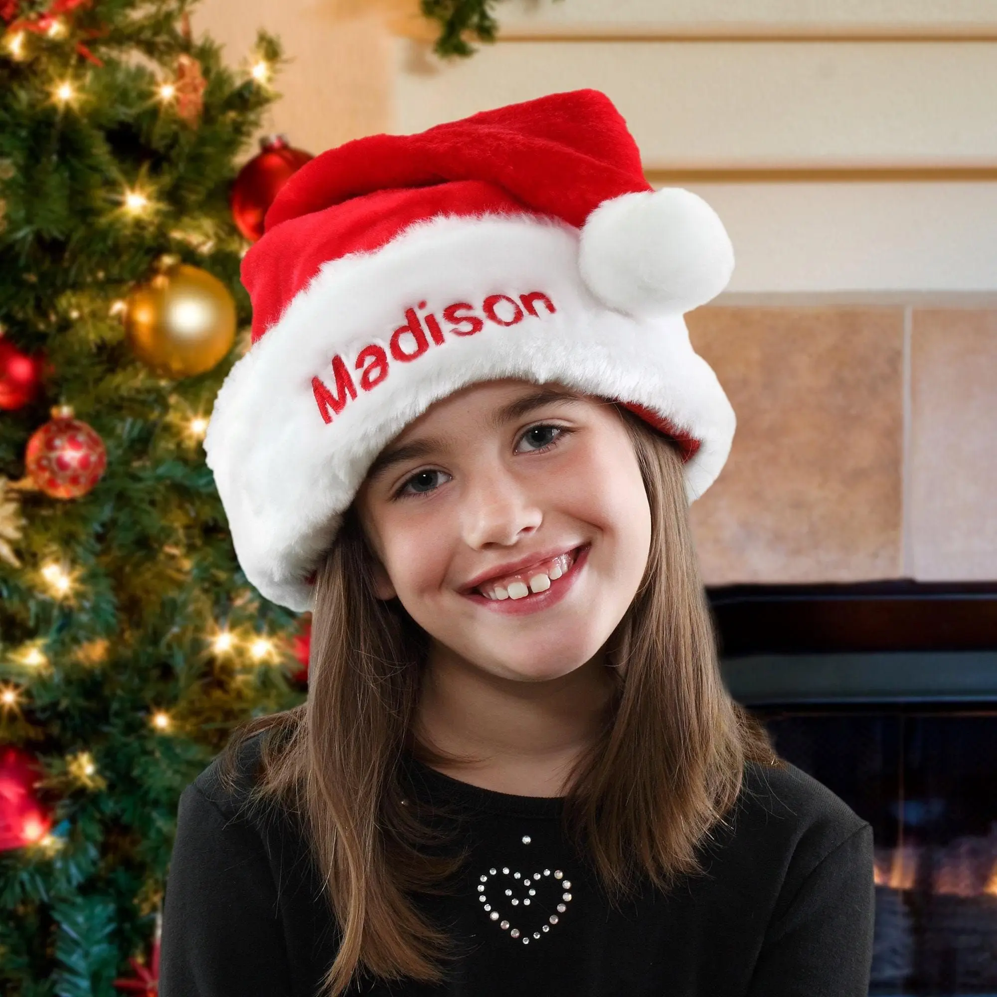 Personalized Embroidery Santa Hats with Names, Custom Unique Knitted Hat for Kids and Adults, Unique Christmas Decor