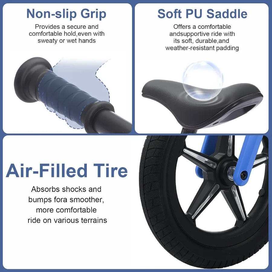 طفل التوازن الدراجة 2 سنة الإضاءة الملونة 12 بوصة لا دواسة لعبة الدراجة أداة خالية تعديل التجميع السريع هدية ل 2-5 Bo